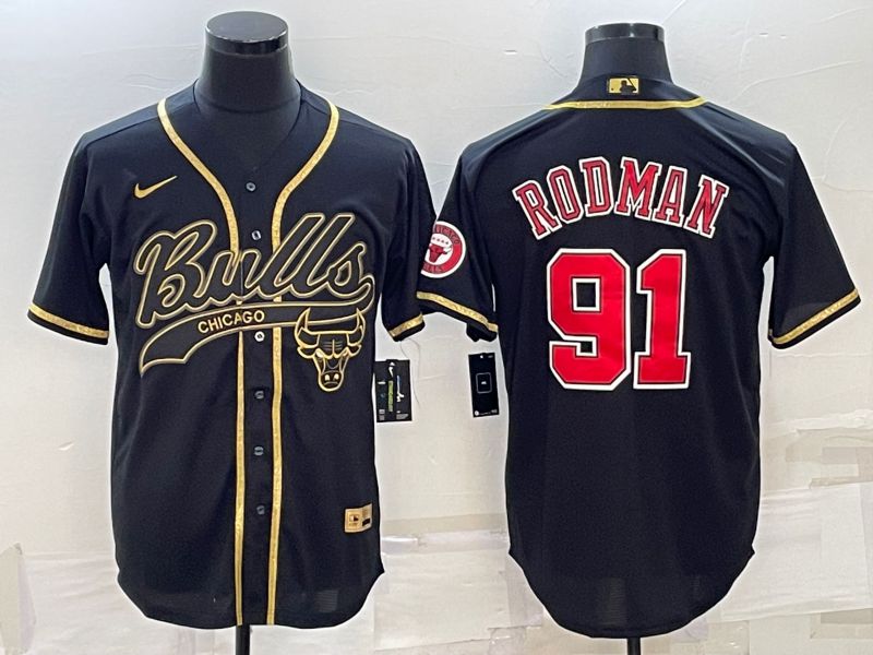 Men Chicago Bulls #91 Rodman Black 2022 Nike Co branded NBA Jerseys->chicago bulls->NBA Jersey